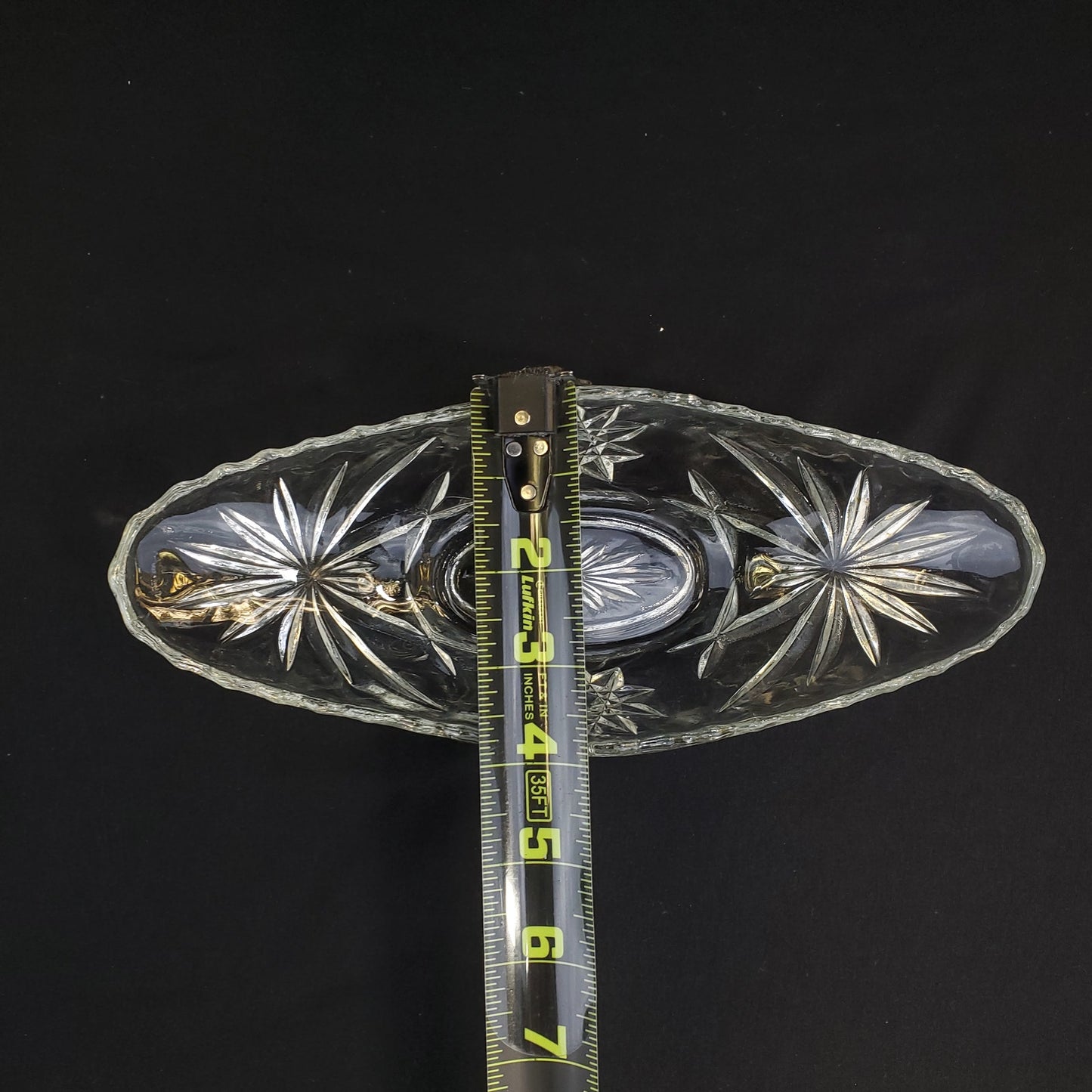 Anchor Hocking EAPC Star of David Crystal Boat Bowl - Vintage Banana Split Dish