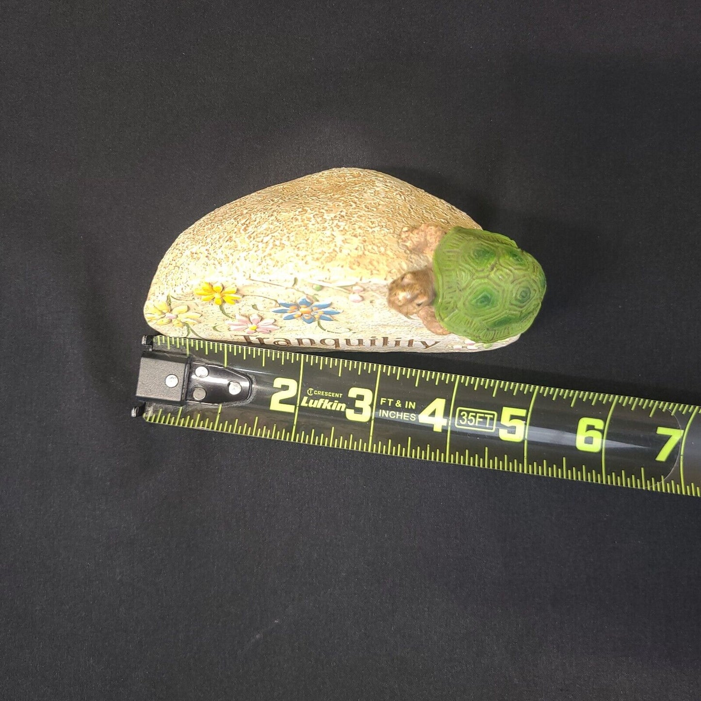 Tranquility Rock Paperweight Decorative Turtle & Floral Design Unique Accessory