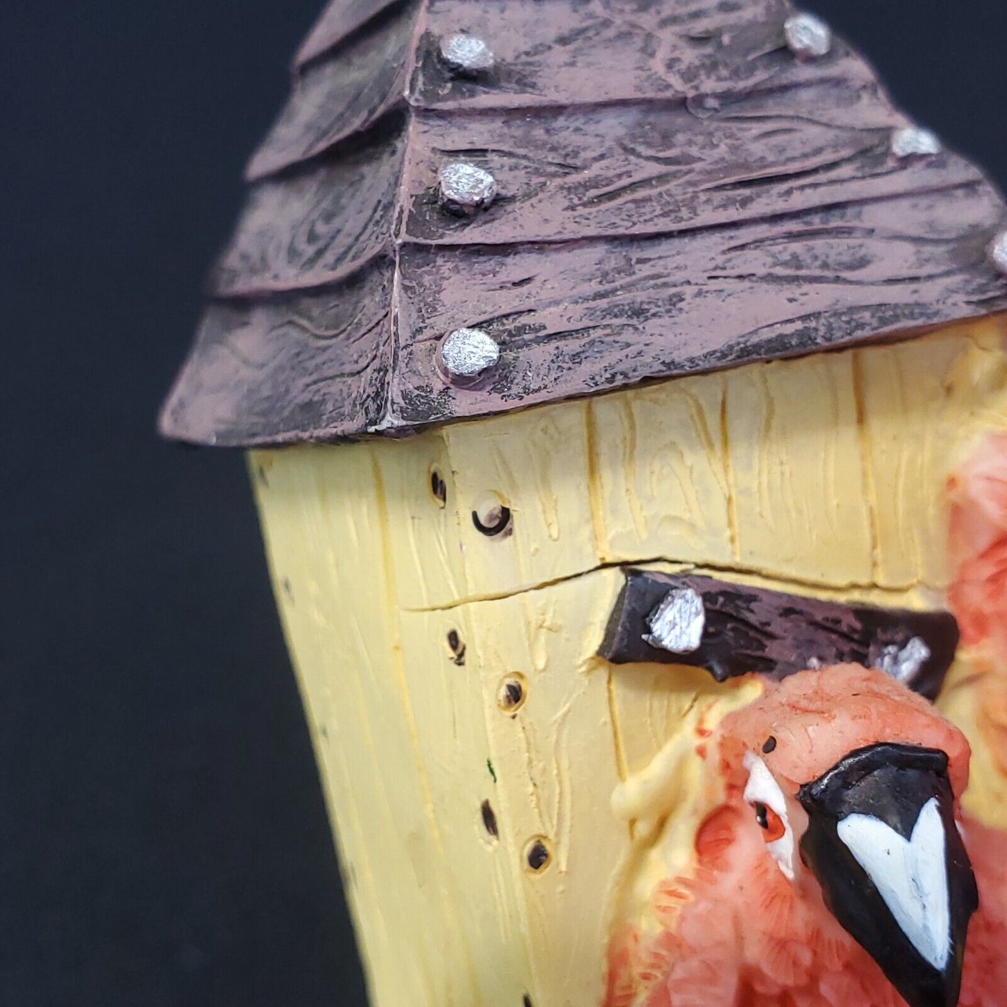 Macaw Parrots In A Bird House Figurine - Collectible Decoration