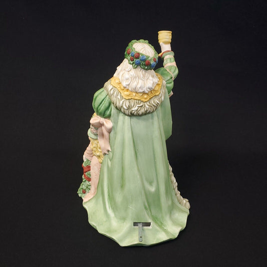 Vintage 1988 Enesco Lord of Misrule Santa Musical Figurine - Deck The Halls