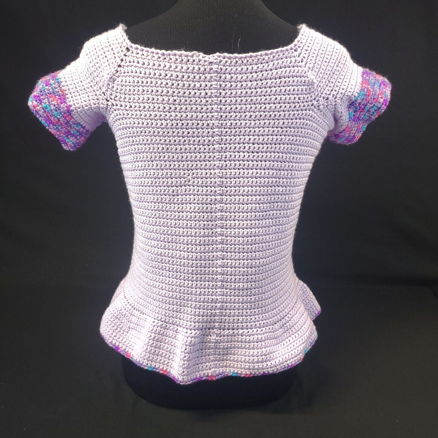Handmade Cabled Peplum Tee Small - Stylish and Trendy Summer Wear