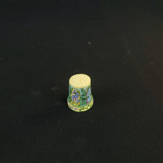 Colorful 3D Resin Thimble - North Carolina Souvenir with Beautiful Flower Design