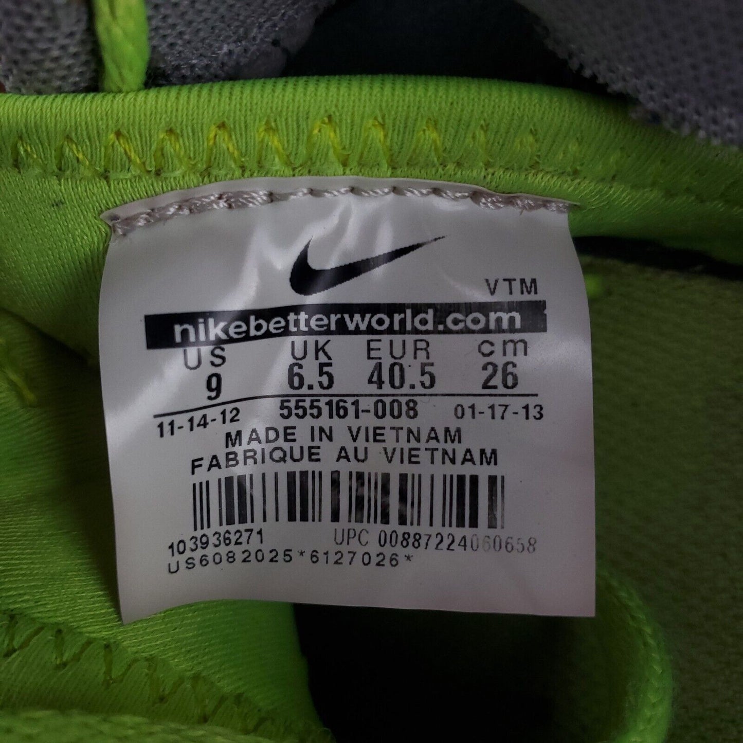 Nike Air Max Fusion Women's Size 9 Athletic Training Sneaker Shoes 555161-008