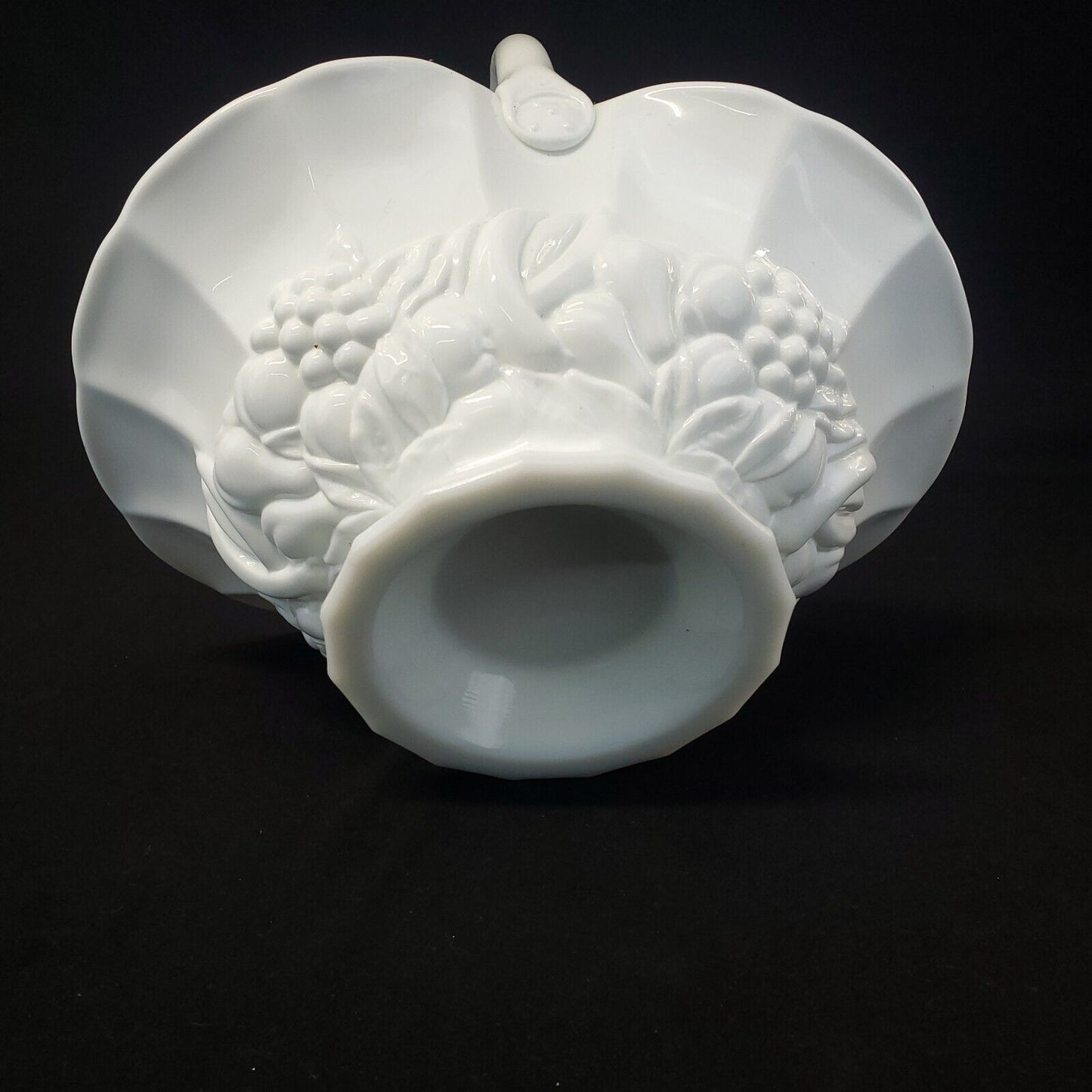 Large Ivory Porcelain Fruit Basket - Decorative Collectible