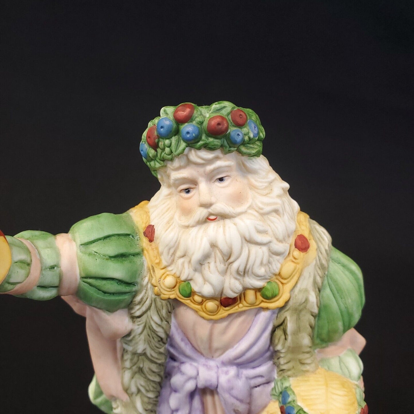 Vintage 1988 Enesco Lord of Misrule Santa Musical Figurine - Deck The Halls