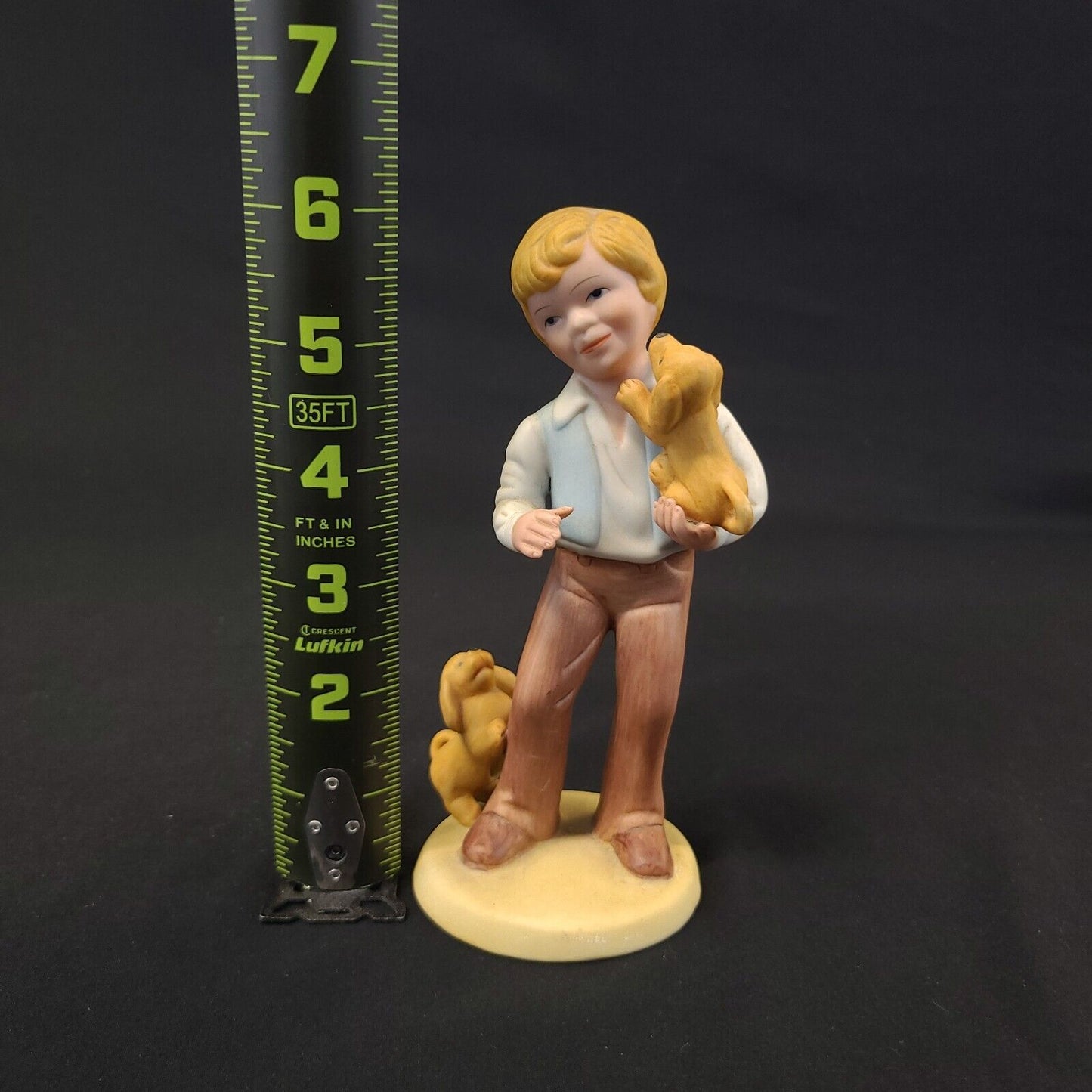 1981 Avon "Best Friends" Boy Holding Puppy Dog Porcelain Figurine