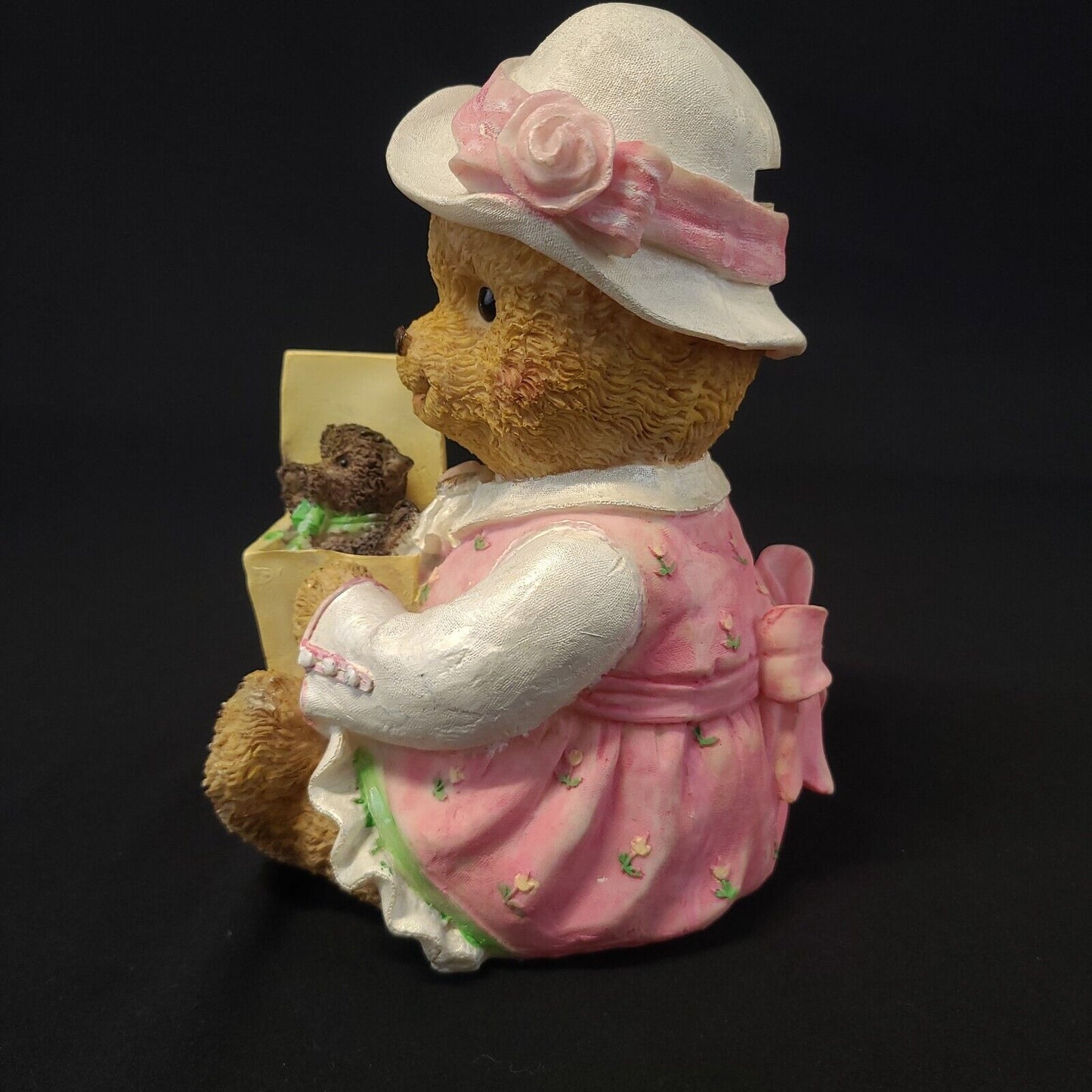 Vintage Girl Teddy Bear Holding Teddy Bear Toy Figurine Bank - Collectible, Rare