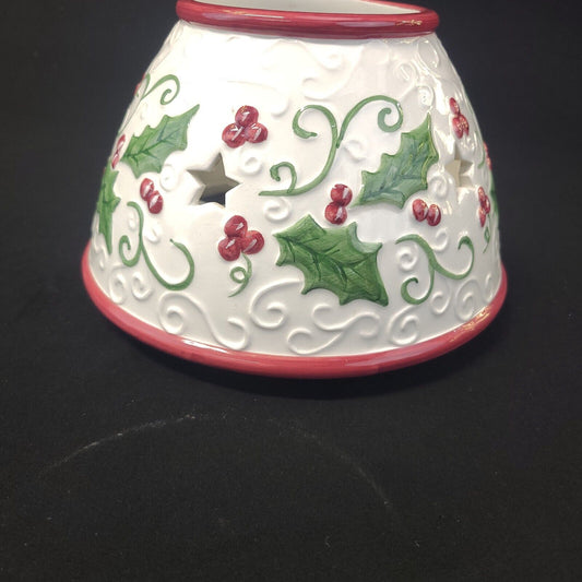 Holly & Berries Large Candle Jar Shade - Festive Design - Perfect for Home Decor
