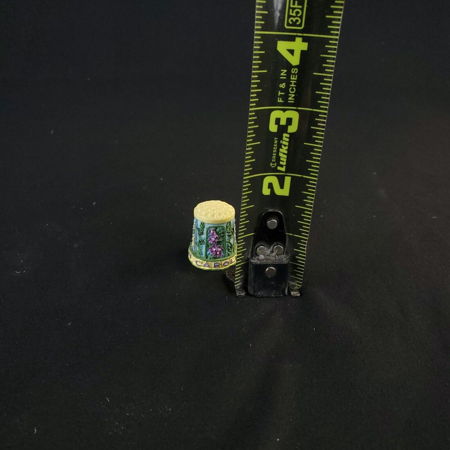 Colorful 3D Resin Thimble - North Carolina Souvenir with Beautiful Flower Design