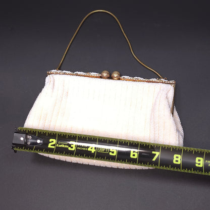 Vintage Denise Francelle Handmade Beaded Clutch Handbag Purse Paris Kiss Lock