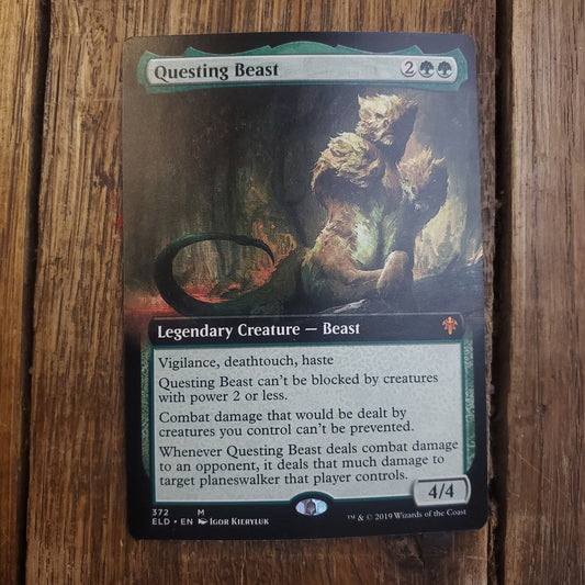 Questing Beast 2019 Throne of Eldraine Extended Art MTG Magic The Gathering Card