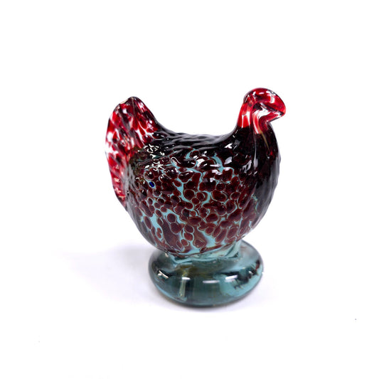 Vintage Becraft Hand Blown Glass Chicken Hen Rooster Turkey Paper Weight Ozarks