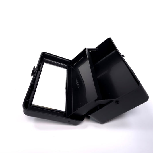 Vintage Caboodles Small Cosmetic Makeup Jewelry Trinket Box w/ Mirror Black