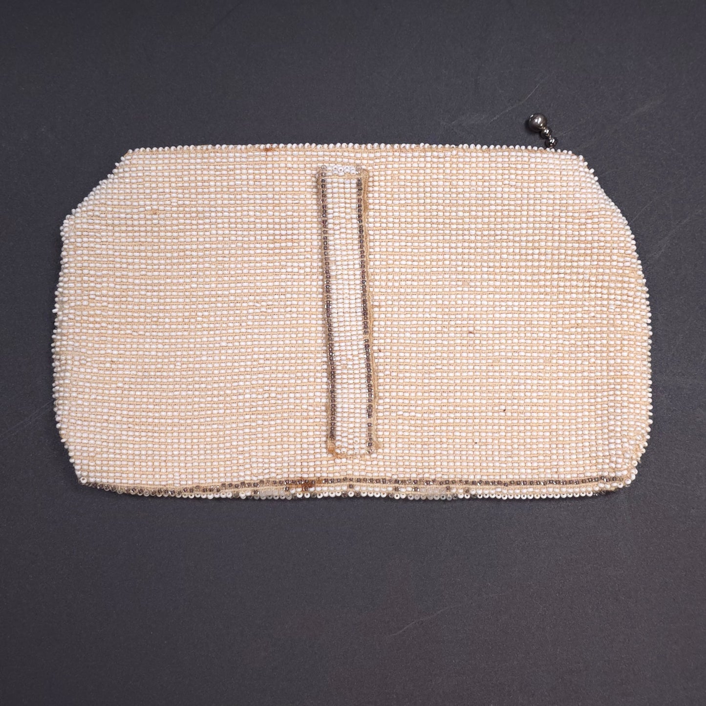 Vintage Czechoslovaxia Beaded Evening Clutch Handbag Purse Zipper Closure