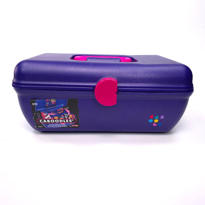 Vintage Caboodles Medium Cosmetic Makeup Jewelry Box w/ Mirror Purple Pink 2752