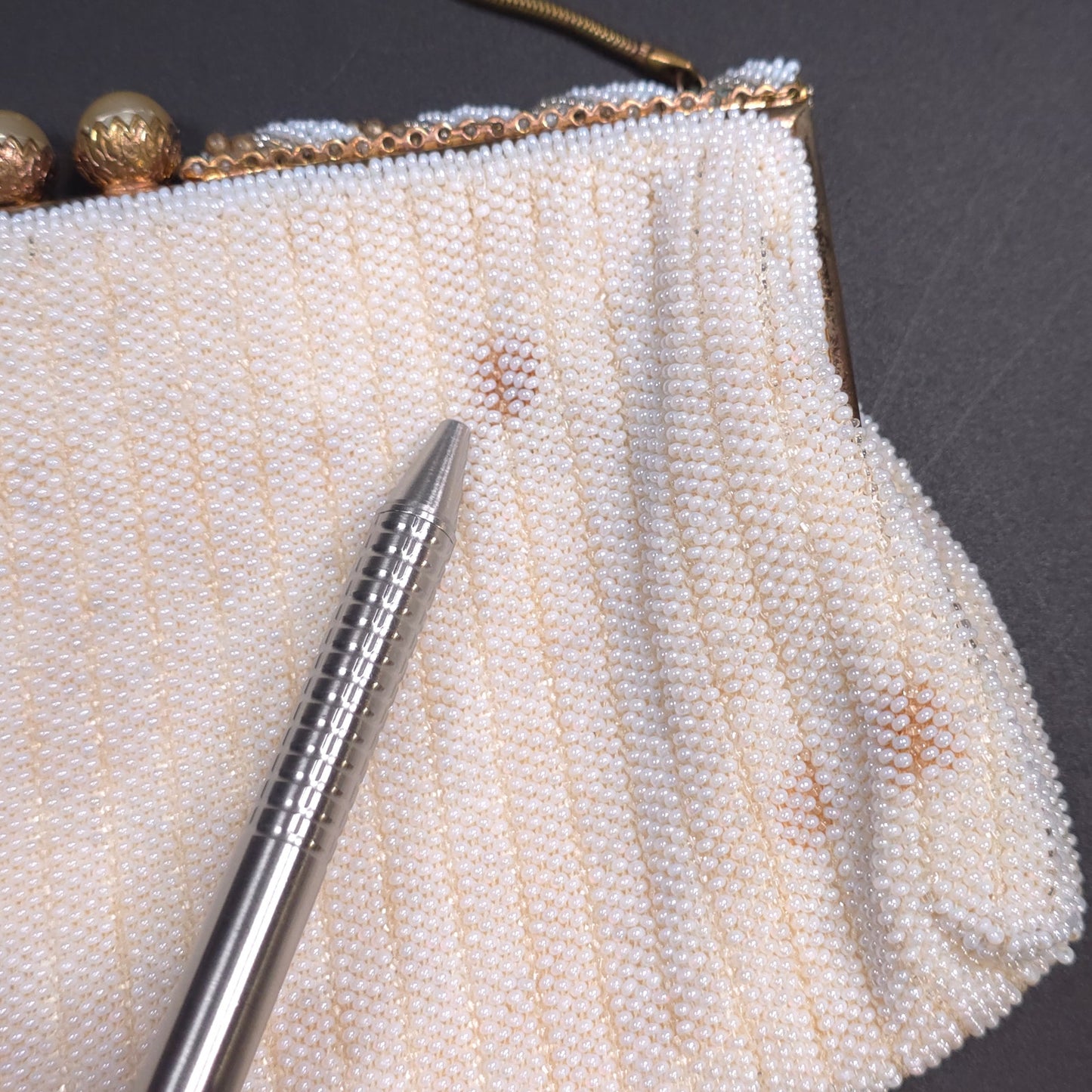 Vintage Denise Francelle Handmade Beaded Clutch Handbag Purse Paris Kiss Lock