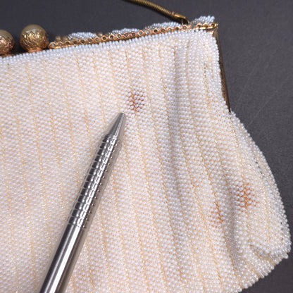 Vintage Denise Francelle Handmade Beaded Clutch Handbag Purse Paris Kiss Lock