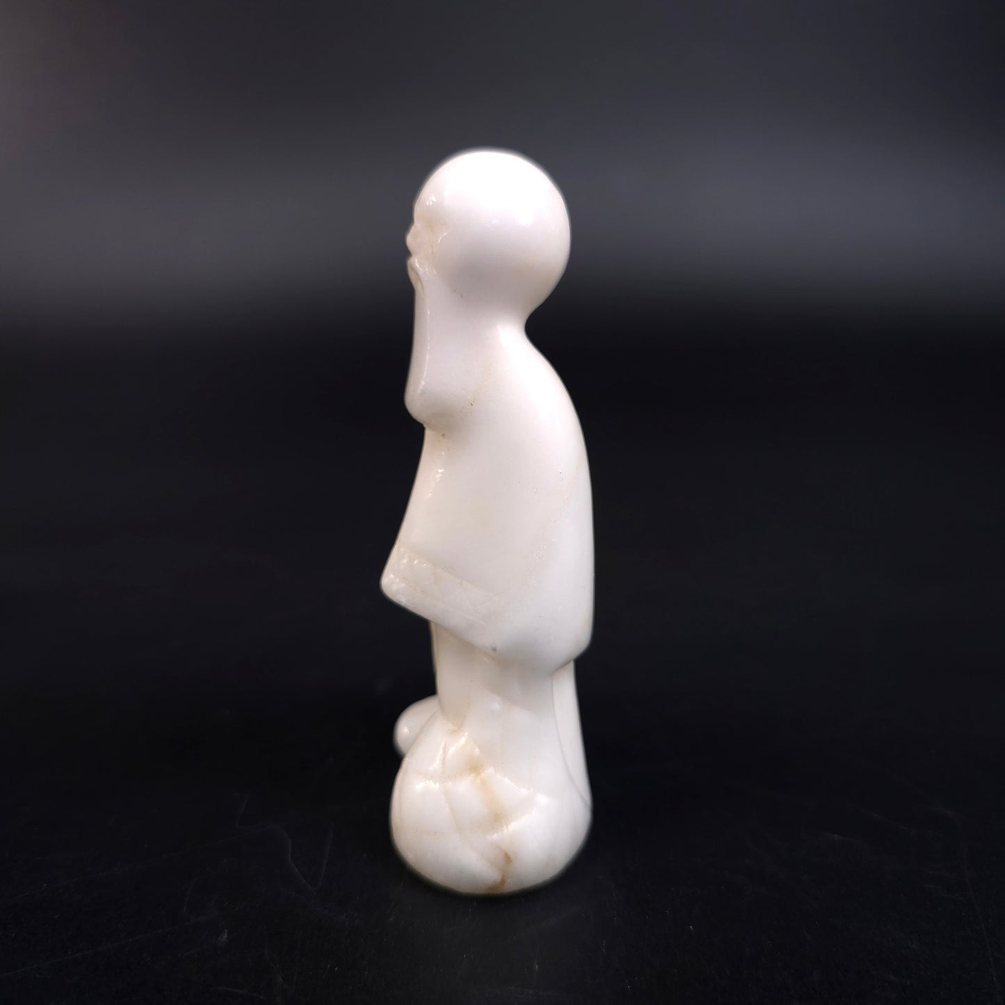 Vintage Milk Glass Man With Poncho & Beard Figurine