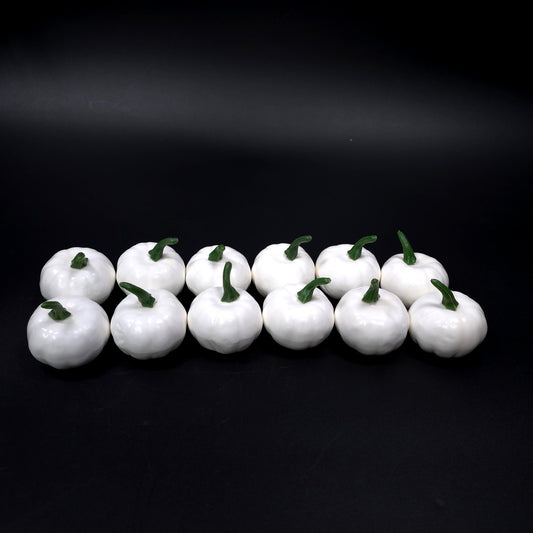 Lot of 12 White Plastic Pumpkin Fall Home Decor