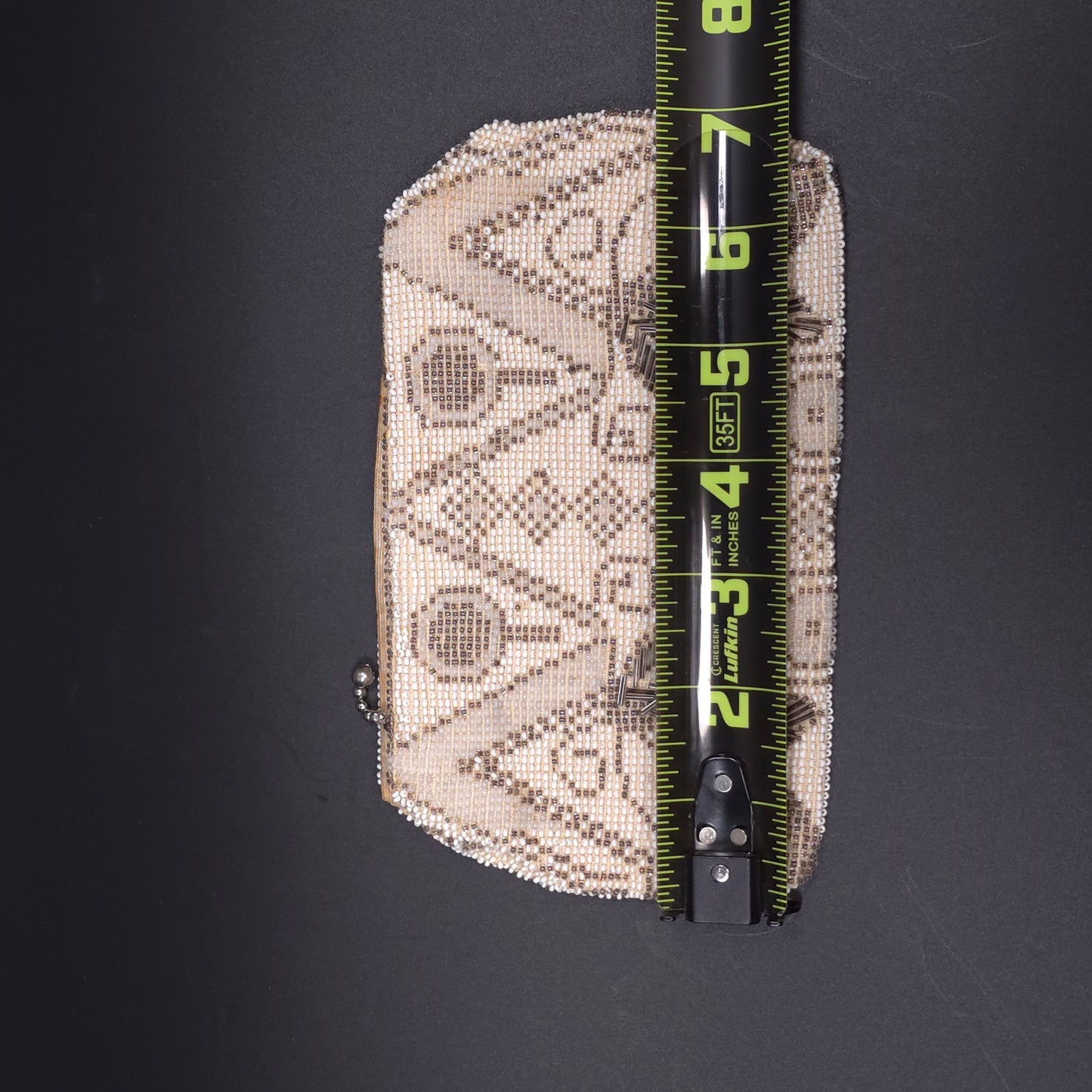 Vintage Czechoslovaxia Beaded Evening Clutch Handbag Purse Zipper Closure