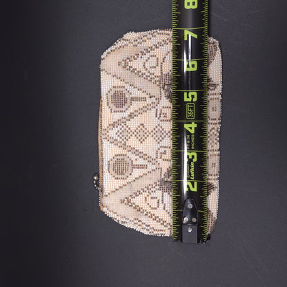 Vintage Czechoslovaxia Beaded Evening Clutch Handbag Purse Zipper Closure