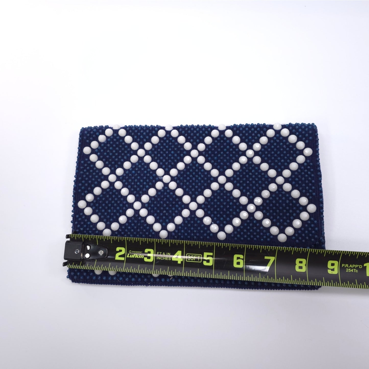 Beaded Fold Over Clutch Handbag Purse 2 Comparments