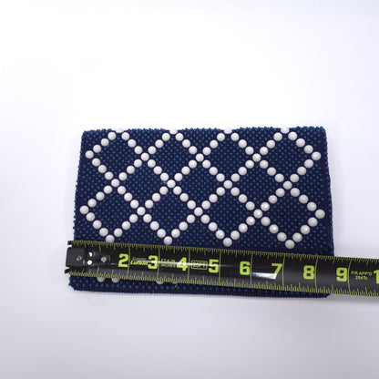 Beaded Fold Over Clutch Handbag Purse 2 Comparments
