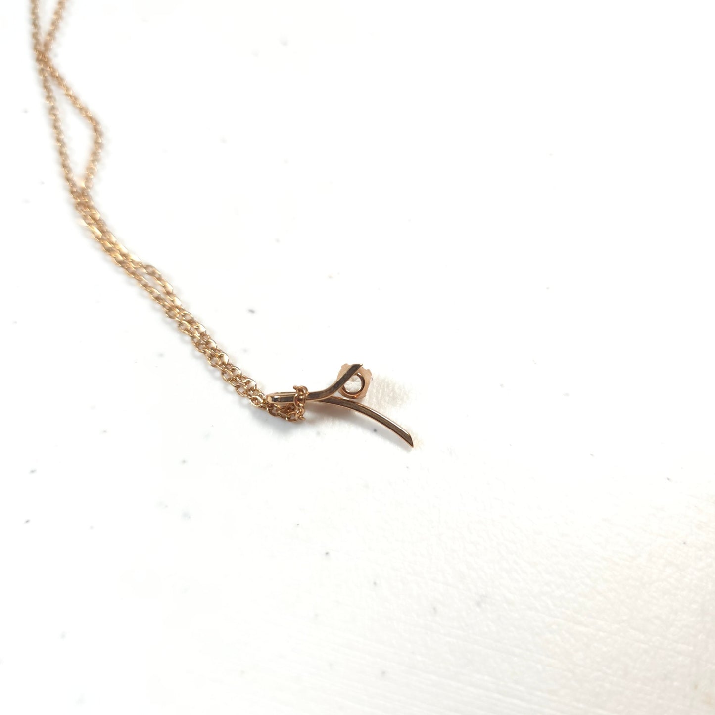 Amway Gold-Tone Chain Necklace With Small Rhinestone Pendant
