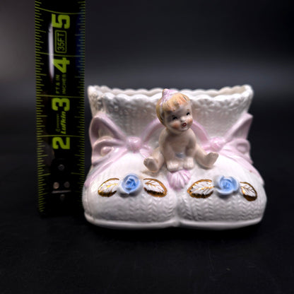 Vintage Napcoware Porcelain Baby Shoes trinket Dish Planter