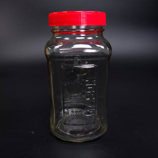 Vintage Mason Glass Canister Jar w/ Red Screw On Lid