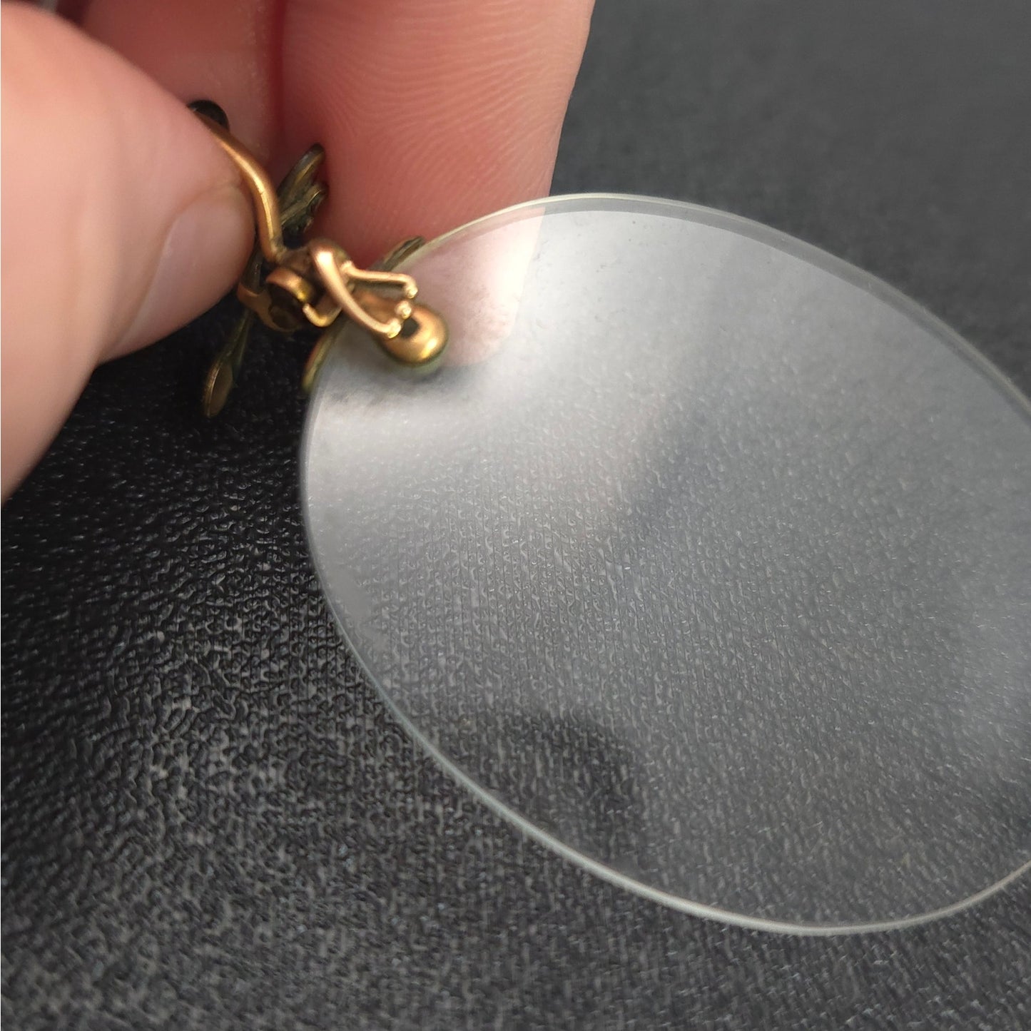 Antique Lastik Nose Clip Eyeglasses Rimless With Holder U Pinch Vintage