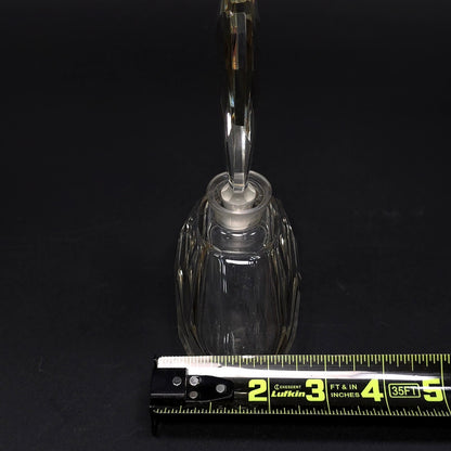 Vintage Art Deco MCM Crystal Perfume Bottle With Faceted Stopper