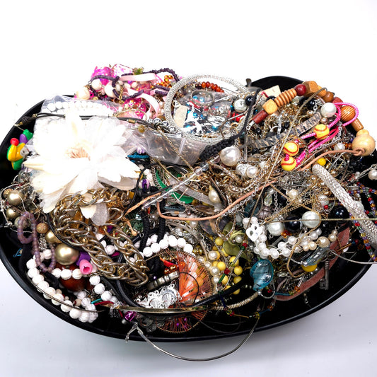 10 lb Vintage to Now Mixed Jewelry Lot Costume Craft Repair Resale JL21