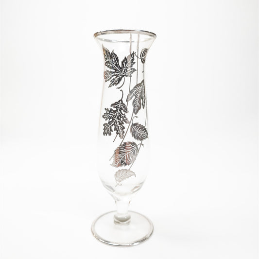 Vintage Silver City Silver Overlay Fluted Forest Pattern Bud Vase