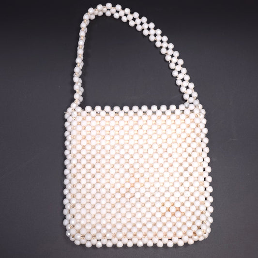 Vintage Hong Kong Beaded Evening Clutch Handbag Purse Zipper Closure