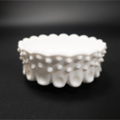 Vintage Fenton Milk Glass Hobnail Taper Candle Holder
