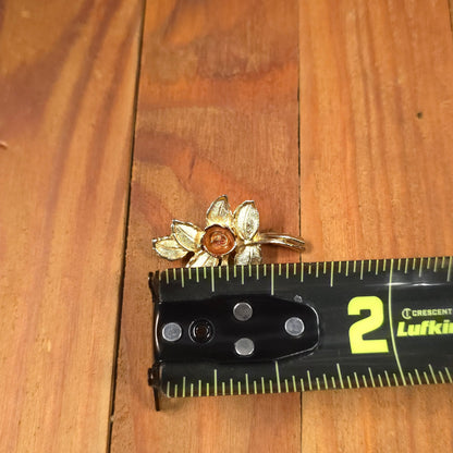 Avon Gold-Tone Rose Gold Tone Floral Rose Brooch Pin Pendanct