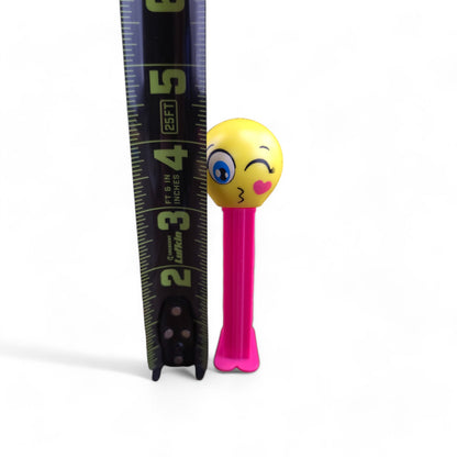 PEZ Emoji Blowing Kiss Wink Footed Candy Dispenser 2016 Pink