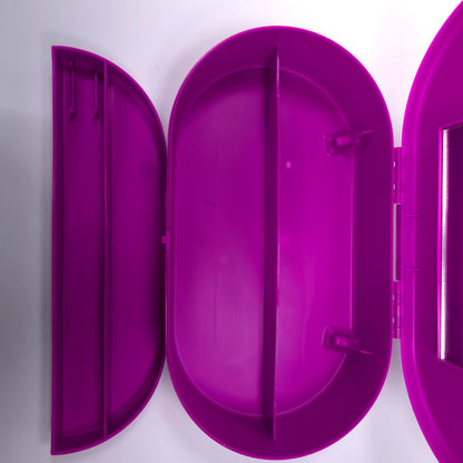 Vintage Caboodles Medium Cosmetic Makeup Jewelry Trinket Box w/ Mirror Purple