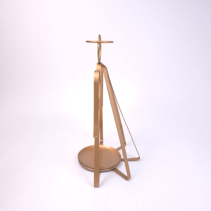 12 inch Metal Angel 3 inch Candle Holder Bronze/Gold Tone
