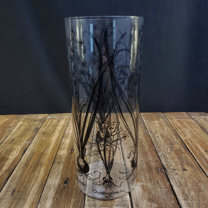Clear Glass Vase with Hyacinth Flower Overlay - Elegant Home Decor