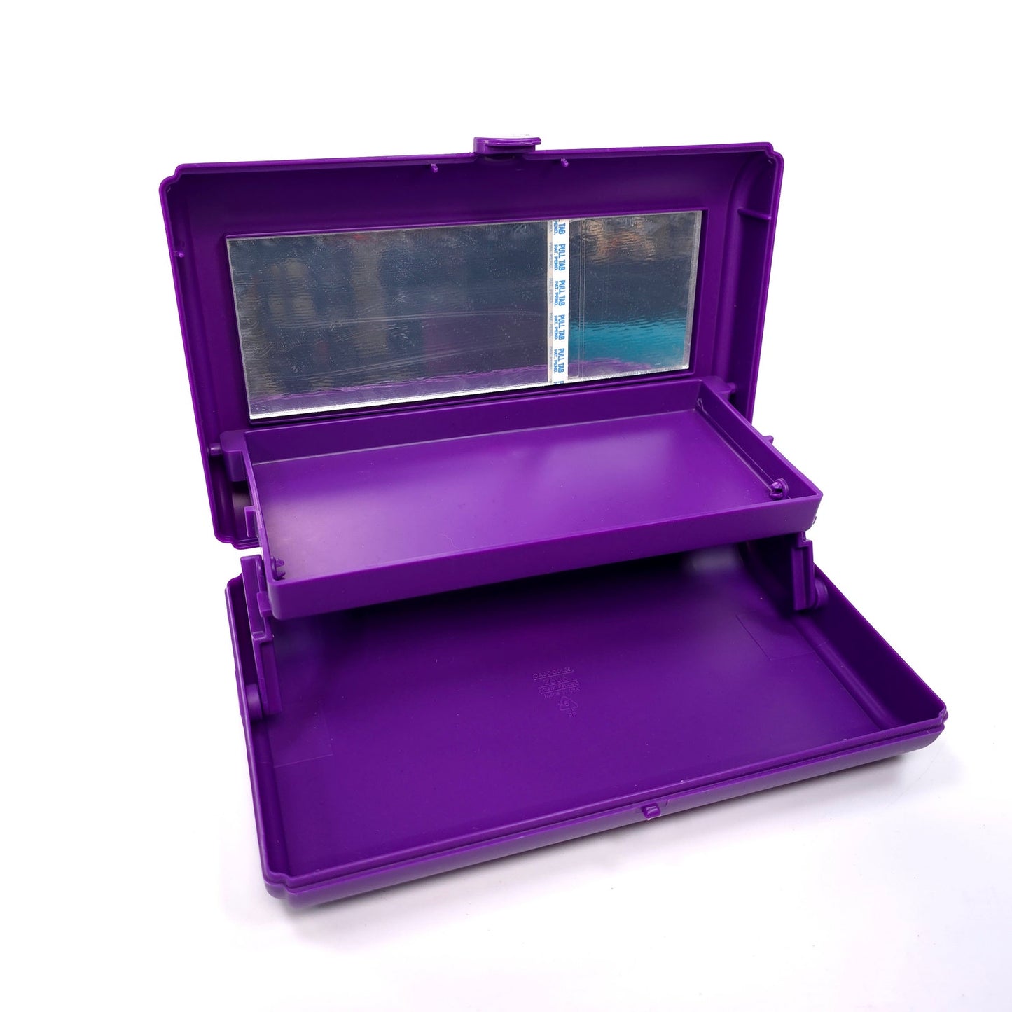 Vintage Caboodles Small Cosmetic Makeup Jewelry Box w/ Mirror Purple 2606