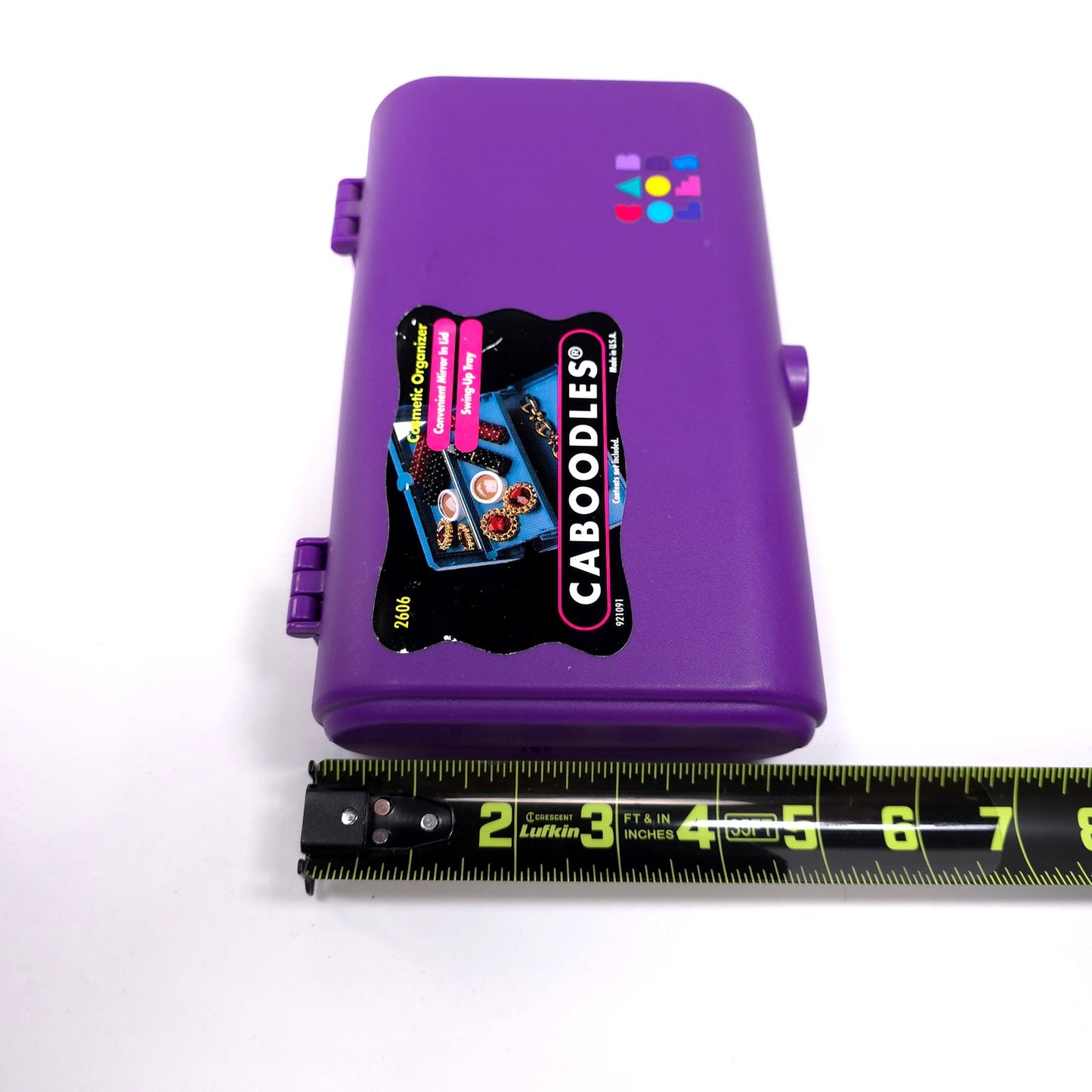 Vintage Caboodles Small Cosmetic Makeup Jewelry Box w/ Mirror Purple 2606