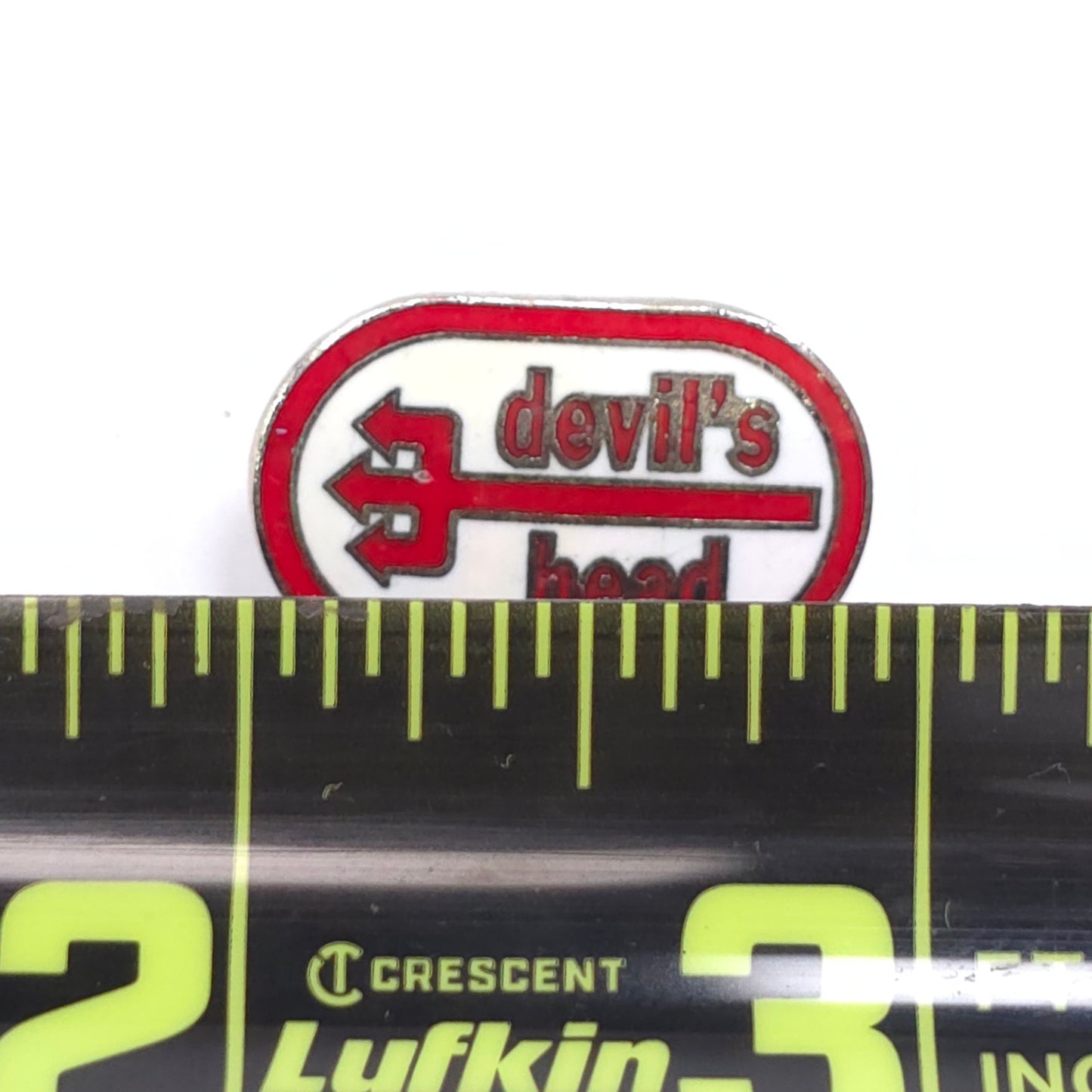 Vintage Devil's Head Enamel Pinback Pin