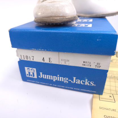 Vintage 1975 Jumping Jacks Hi Top Cuddler 2 Baby Shoes Size 4E - 11017