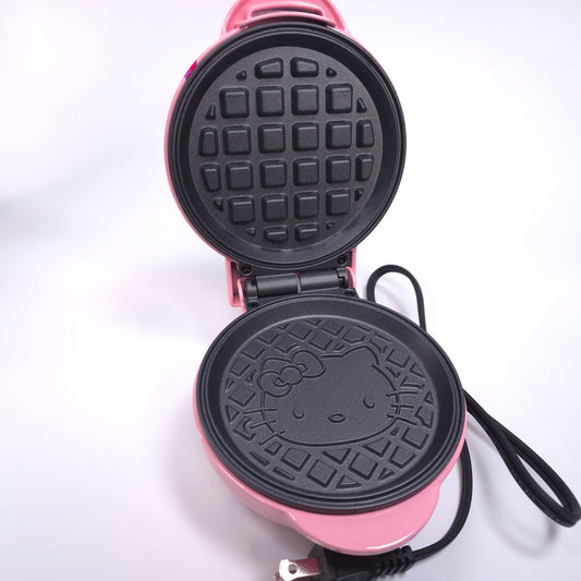 Hello Kitty Mini Waffle Maker Pink Uncanny Brand WM3-KIT-HK2-HOB