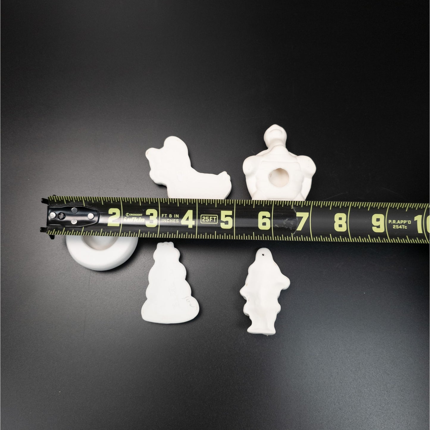 5 Unpainted Ceramic Bisque Figures Ornaments DIY Craft Decor Turtle Gnome Bear