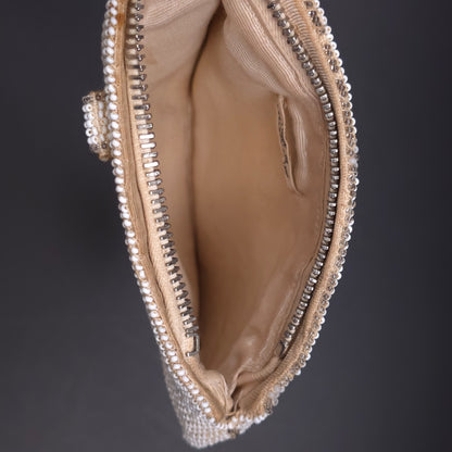 Vintage Czechoslovaxia Beaded Evening Clutch Handbag Purse Zipper Closure