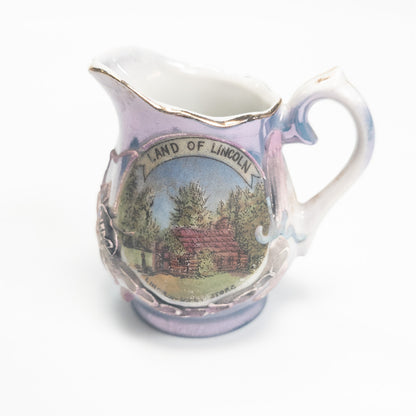 Illinois Land of Lincoln Store Souvenir Mini 3" Pitcher