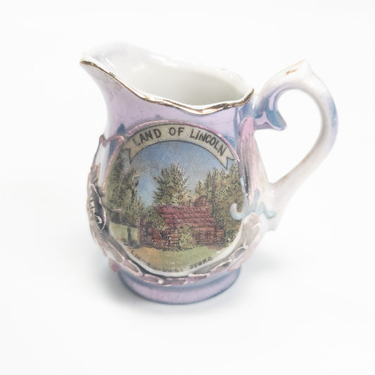 Illinois Land of Lincoln Store Souvenir Mini 3" Pitcher